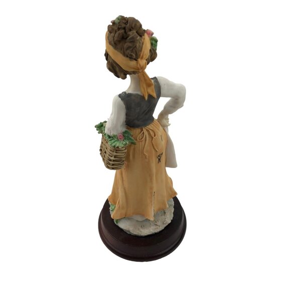 Vintage Capodimonte Porcelain Figurines Boy & Girl Set Wooden Bases Signed - Picture 7 of 9